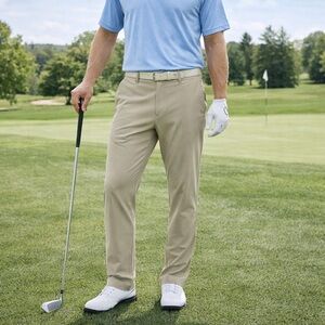 CRZ Yoga Men’s Golf Pants – 32x32 – Khaki – Stretch Performance